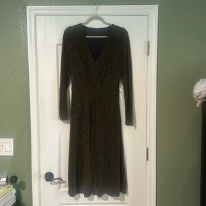 WhoWhatWear black and gold shimmer dress
